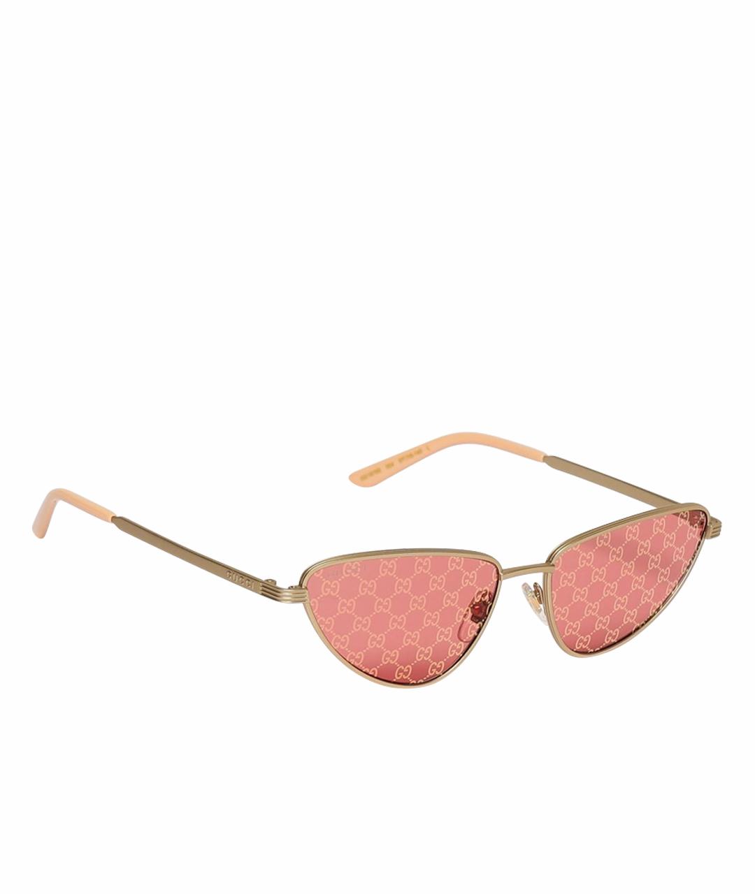 GUCCI Золотые металлические солнцезащитные очки, фото 1