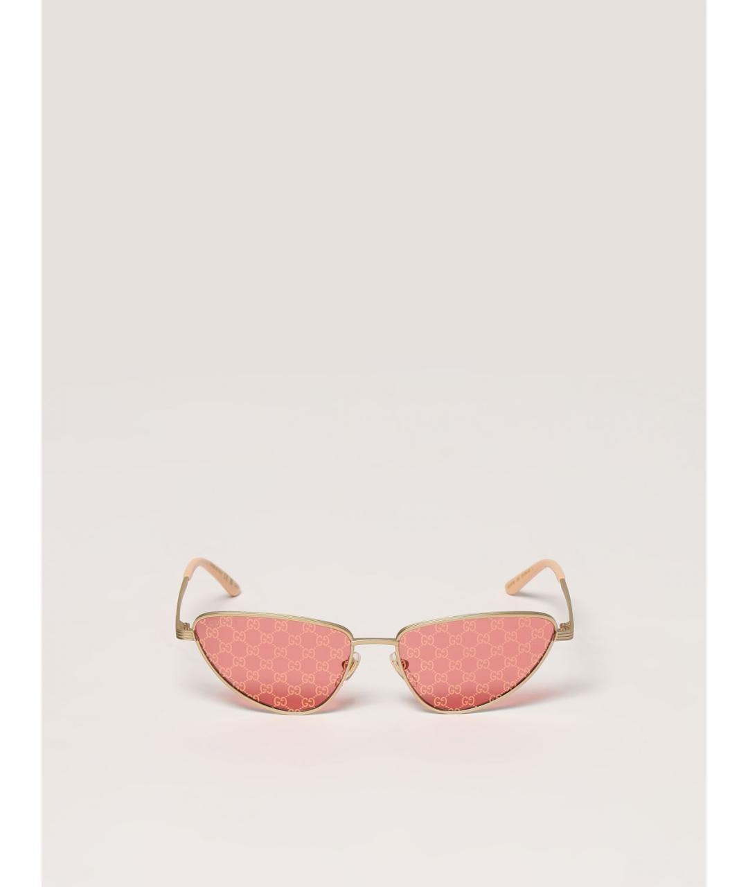 GUCCI Золотые металлические солнцезащитные очки, фото 3