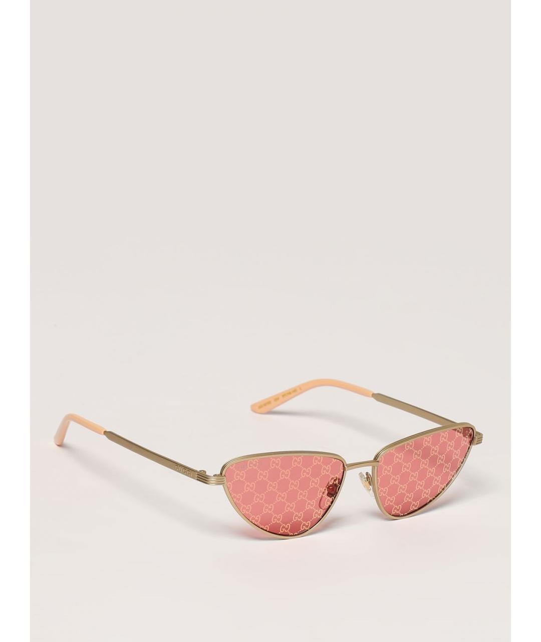 GUCCI Золотые металлические солнцезащитные очки, фото 6