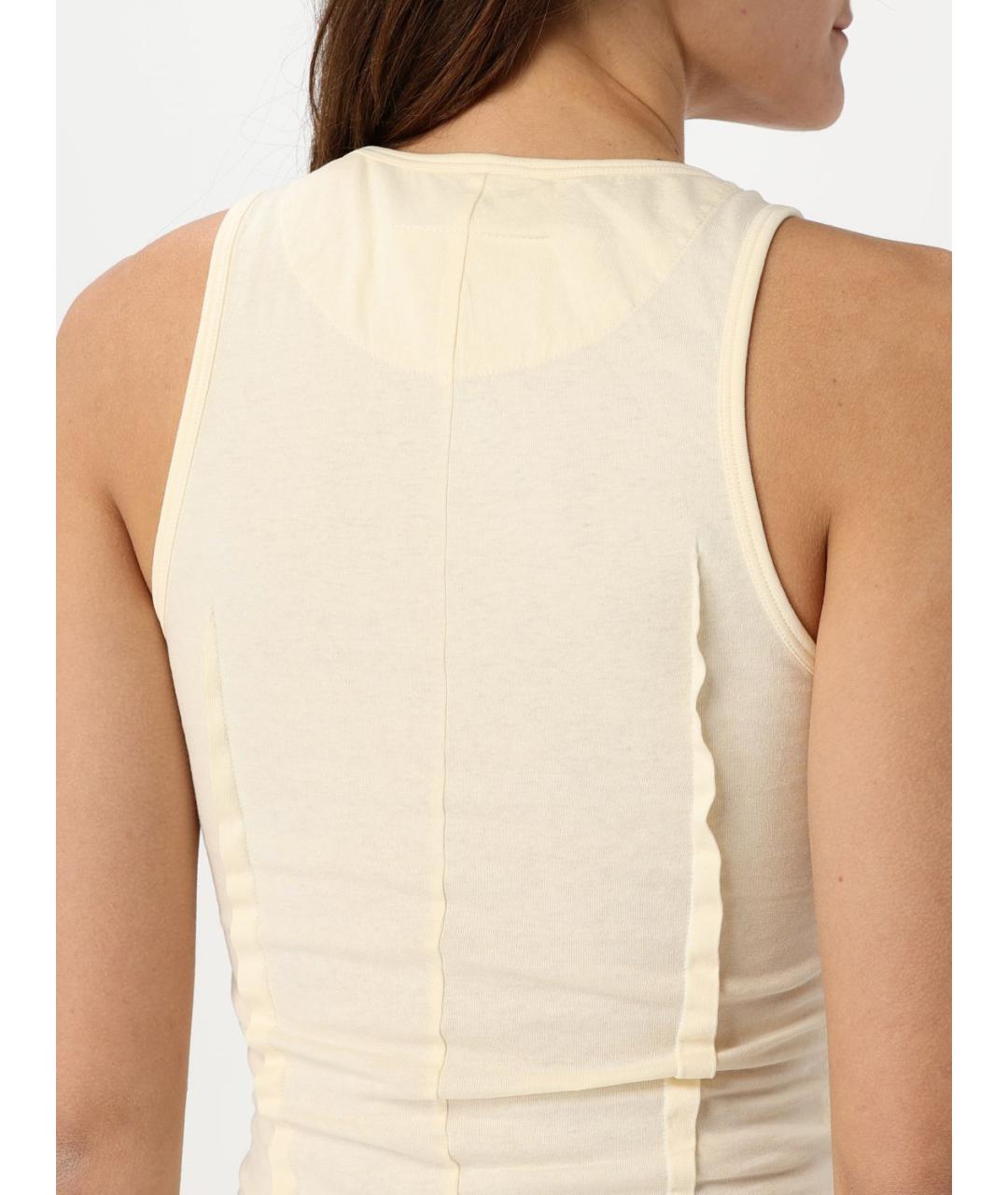 MM6 MAISON MARGIELA Белое хлопковое повседневное платье, фото 5