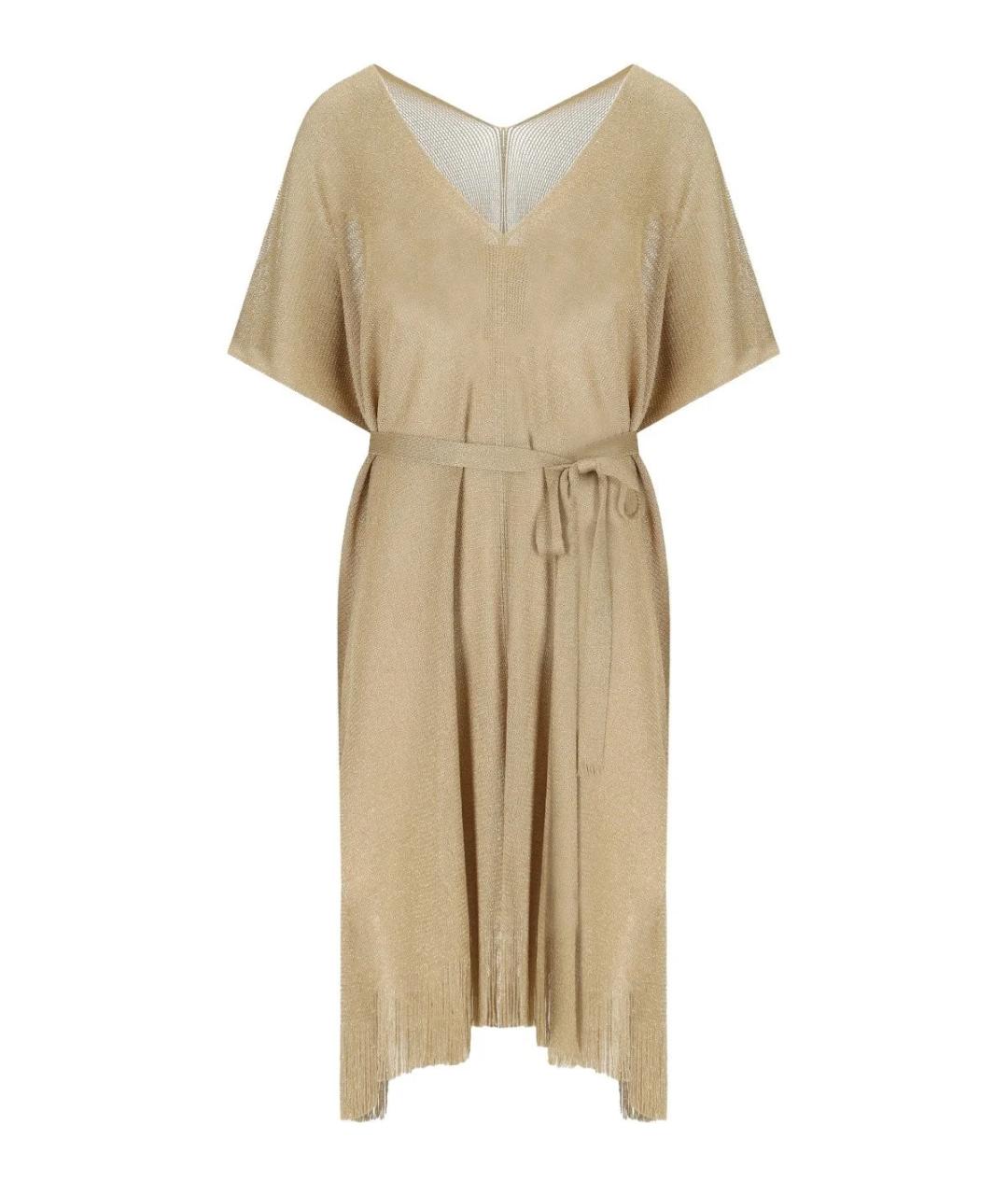MAX MARA Бежевое вискозное платье, фото 1