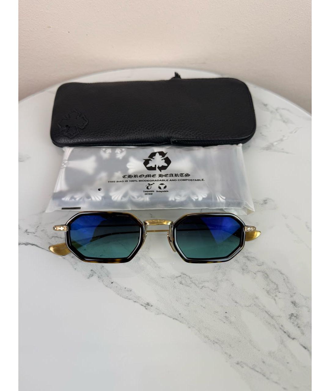 CHROME HEARTS Синие металлические солнцезащитные очки, фото 7