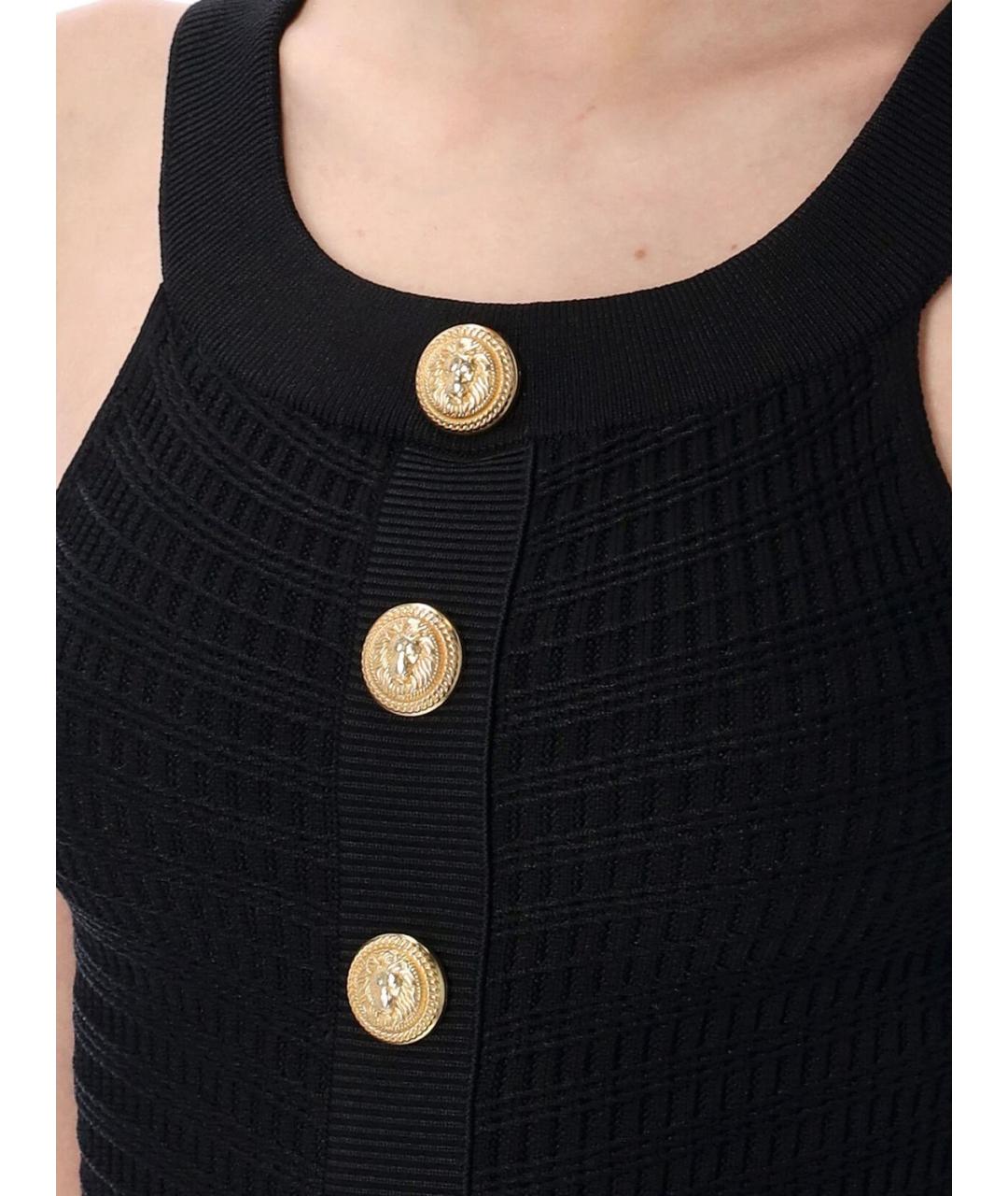 BALMAIN Черная майка, фото 4