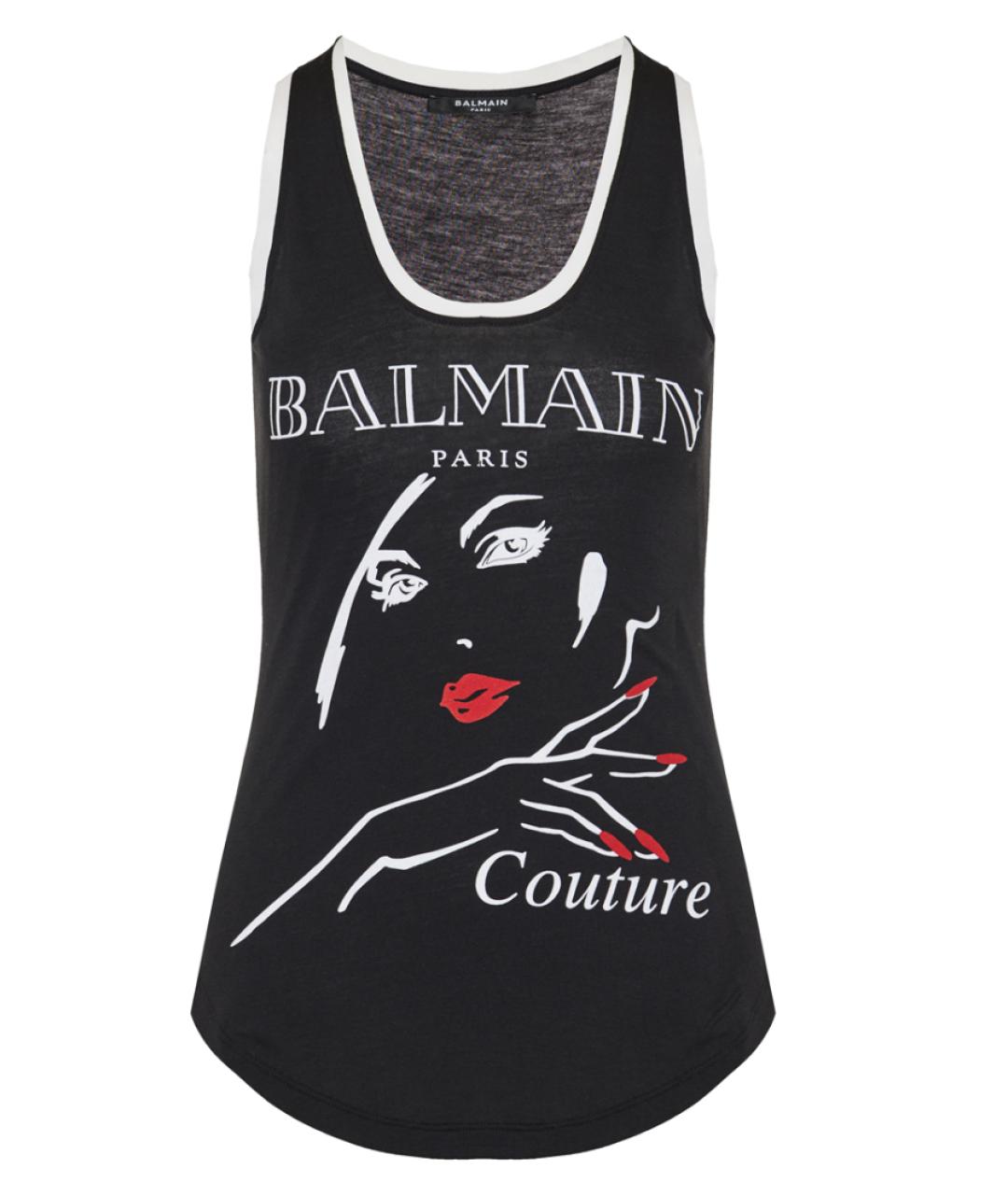 BALMAIN Черная майка, фото 1