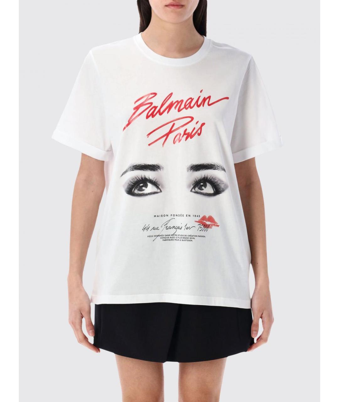 BALMAIN Белая футболка, фото 2