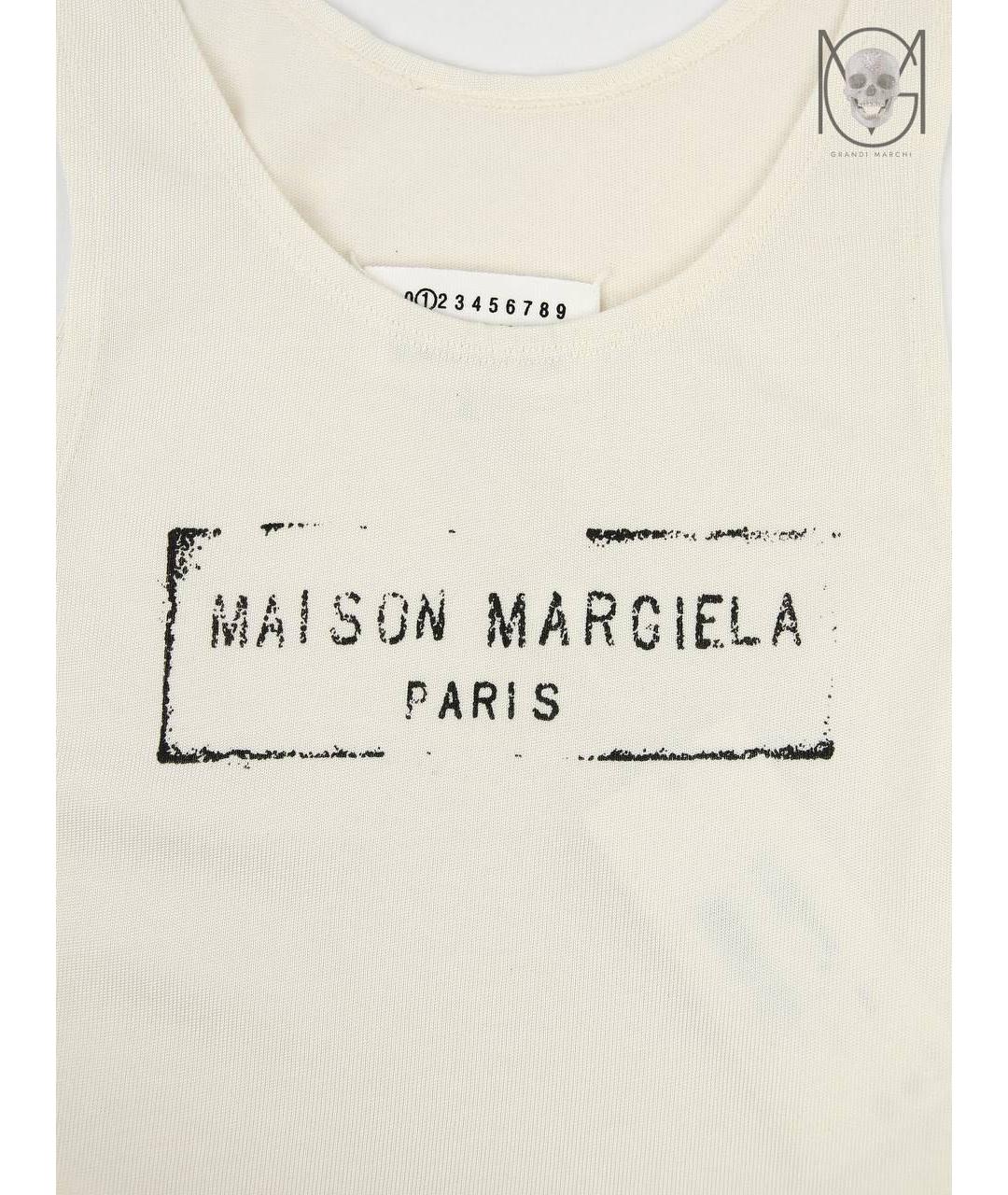 MAISON MARGIELA Бежевая хлопковая майка, фото 2