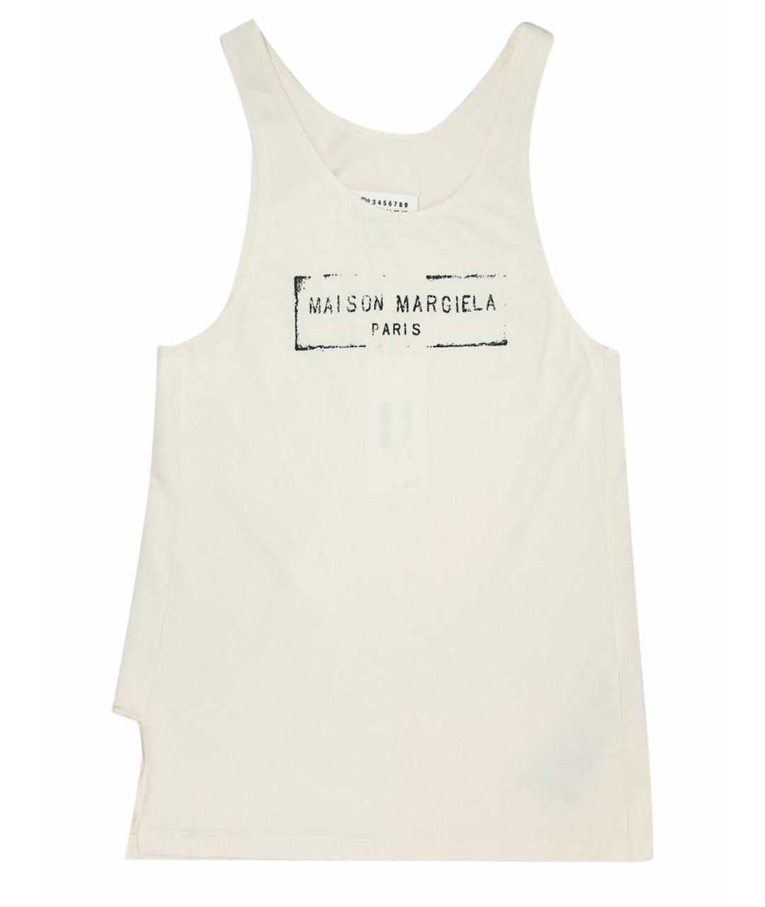MAISON MARGIELA Бежевая хлопковая майка, фото 1