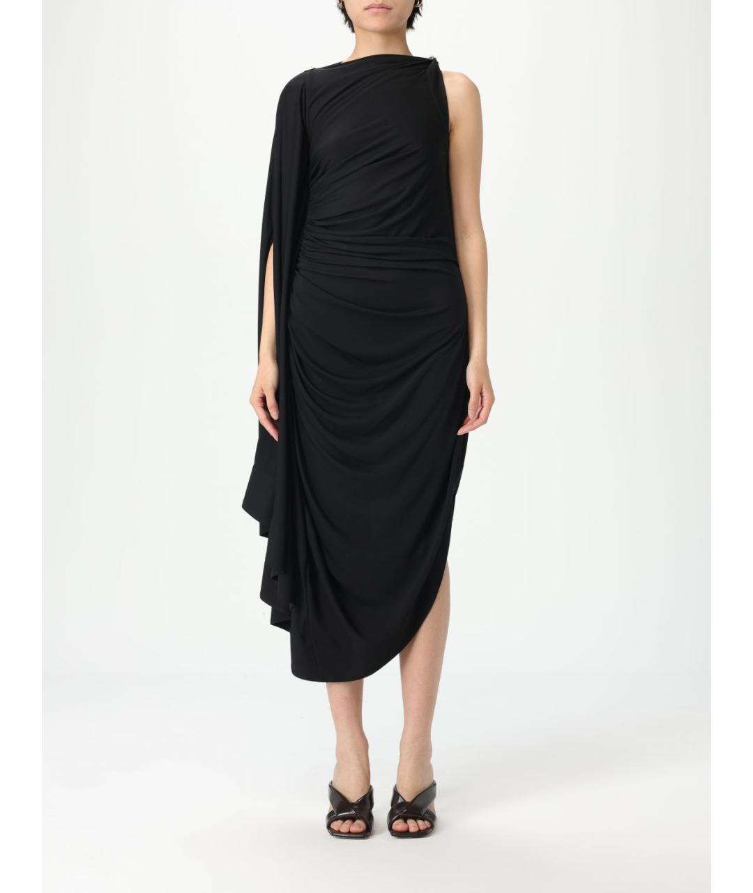 BOTTEGA VENETA Черное вискозное платье, фото 2