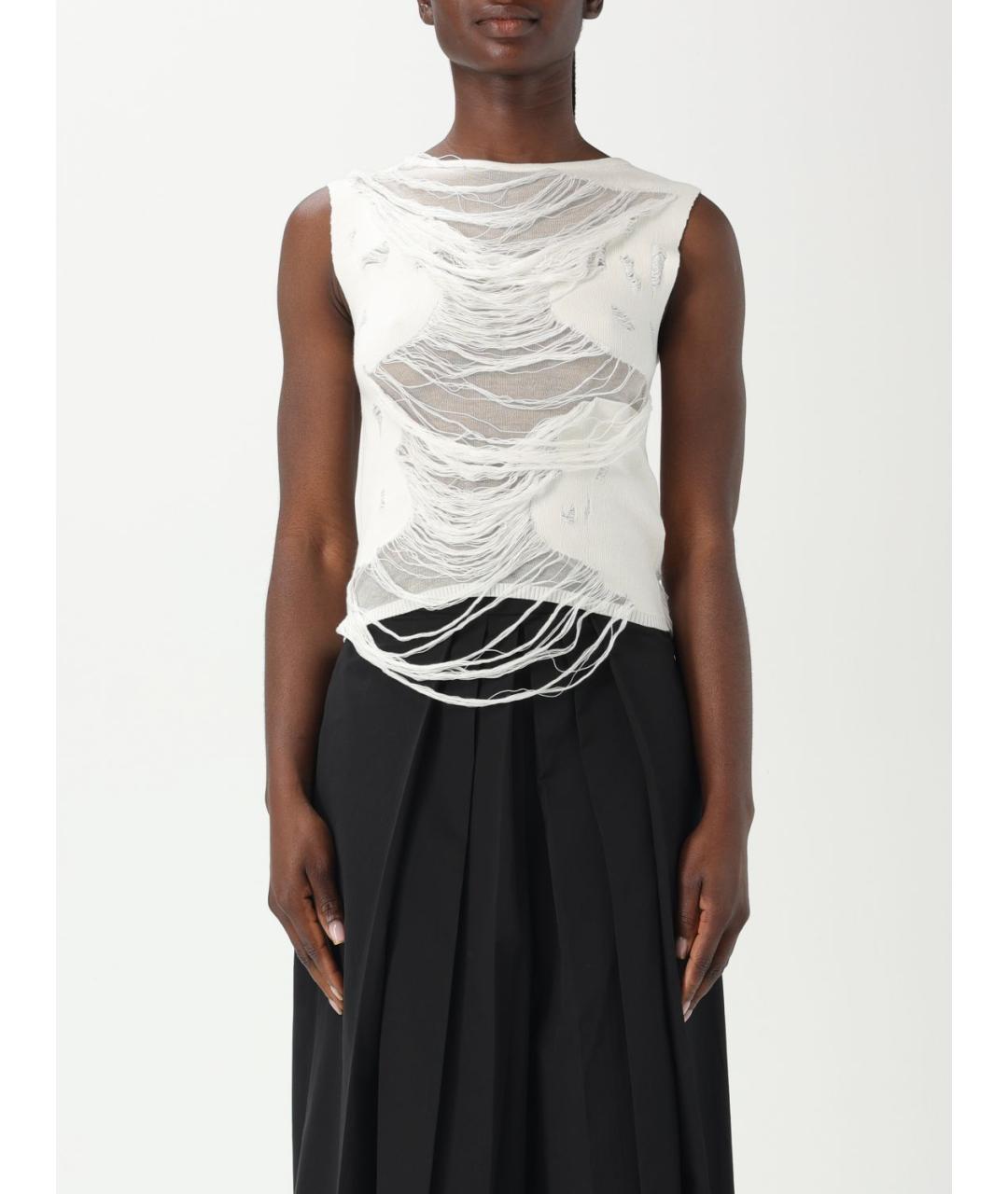 MM6 MAISON MARGIELA Белая хлопковая майка, фото 2