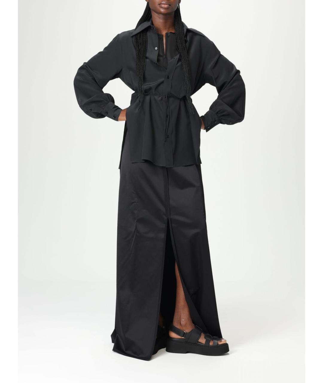 MM6 MAISON MARGIELA Черное вискозное платье, фото 3