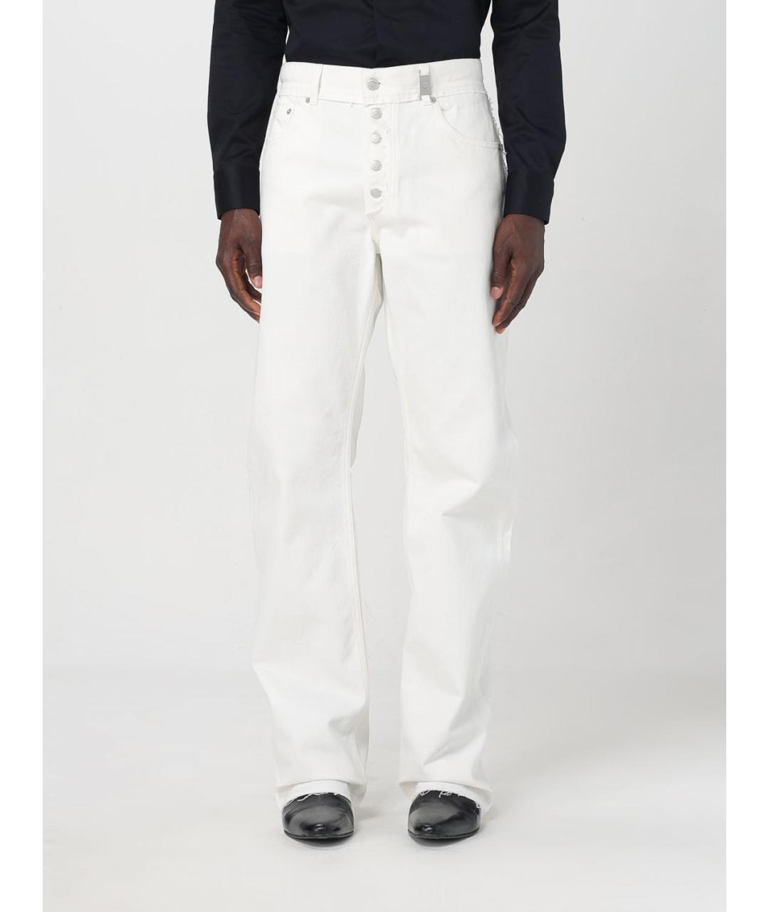 ALEXANDER MCQUEEN Белые хлопковые прямые джинсы, фото 2