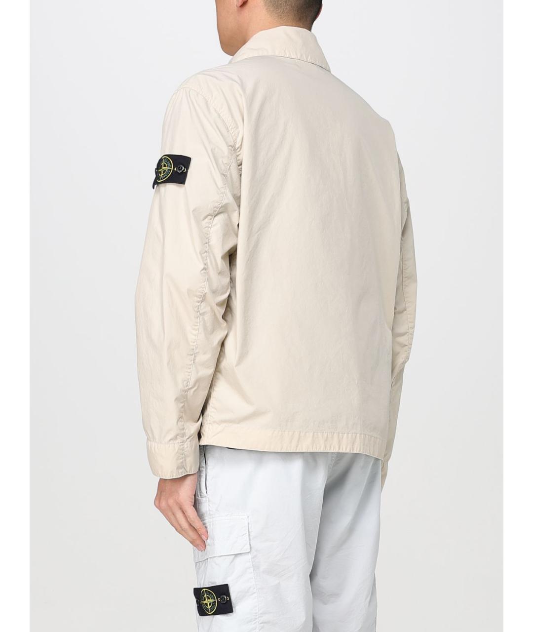 STONE ISLAND Бежевая полиэстеровая куртка, фото 4