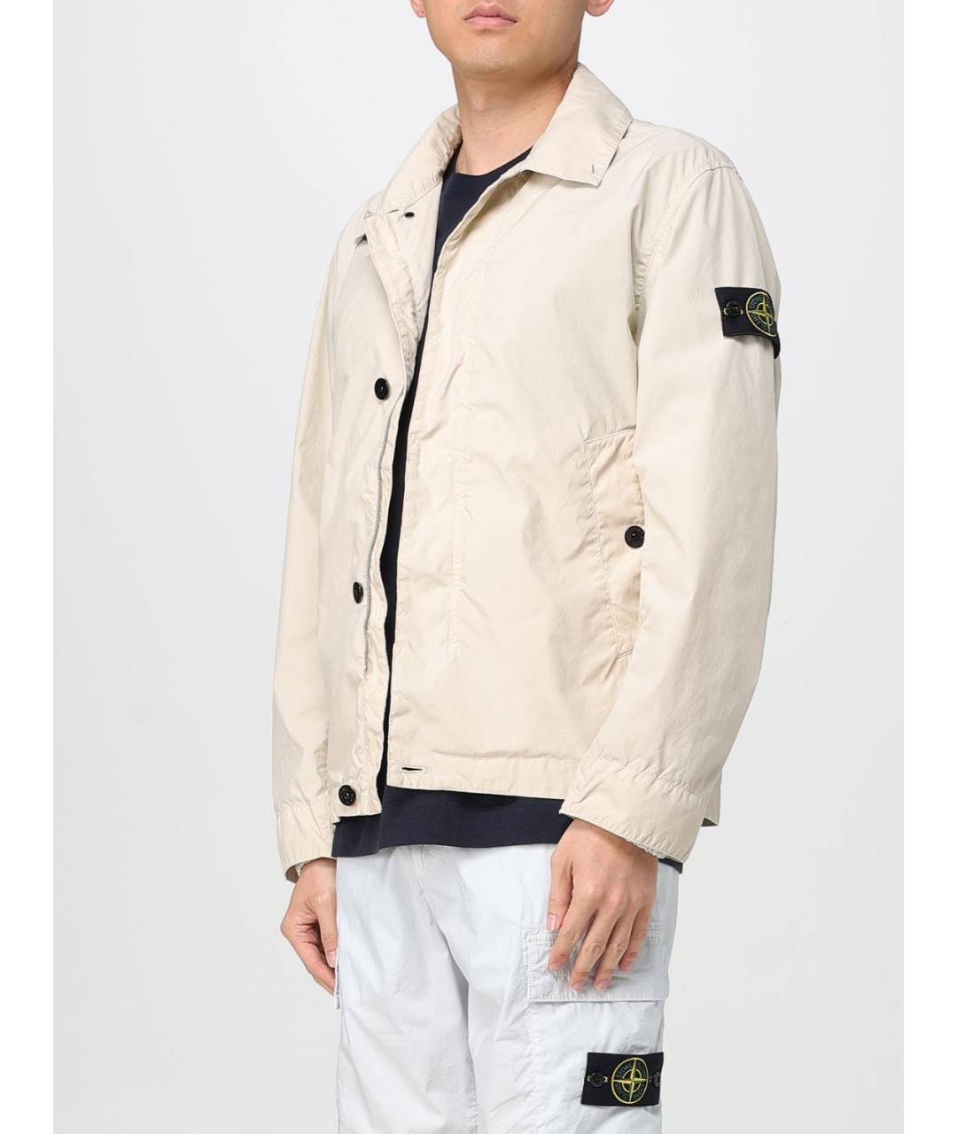 STONE ISLAND Бежевая полиэстеровая куртка, фото 5