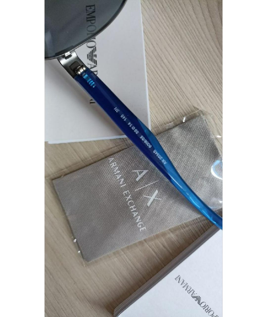 ARMANI EXCHANGE Синие металлические солнцезащитные очки, фото 3