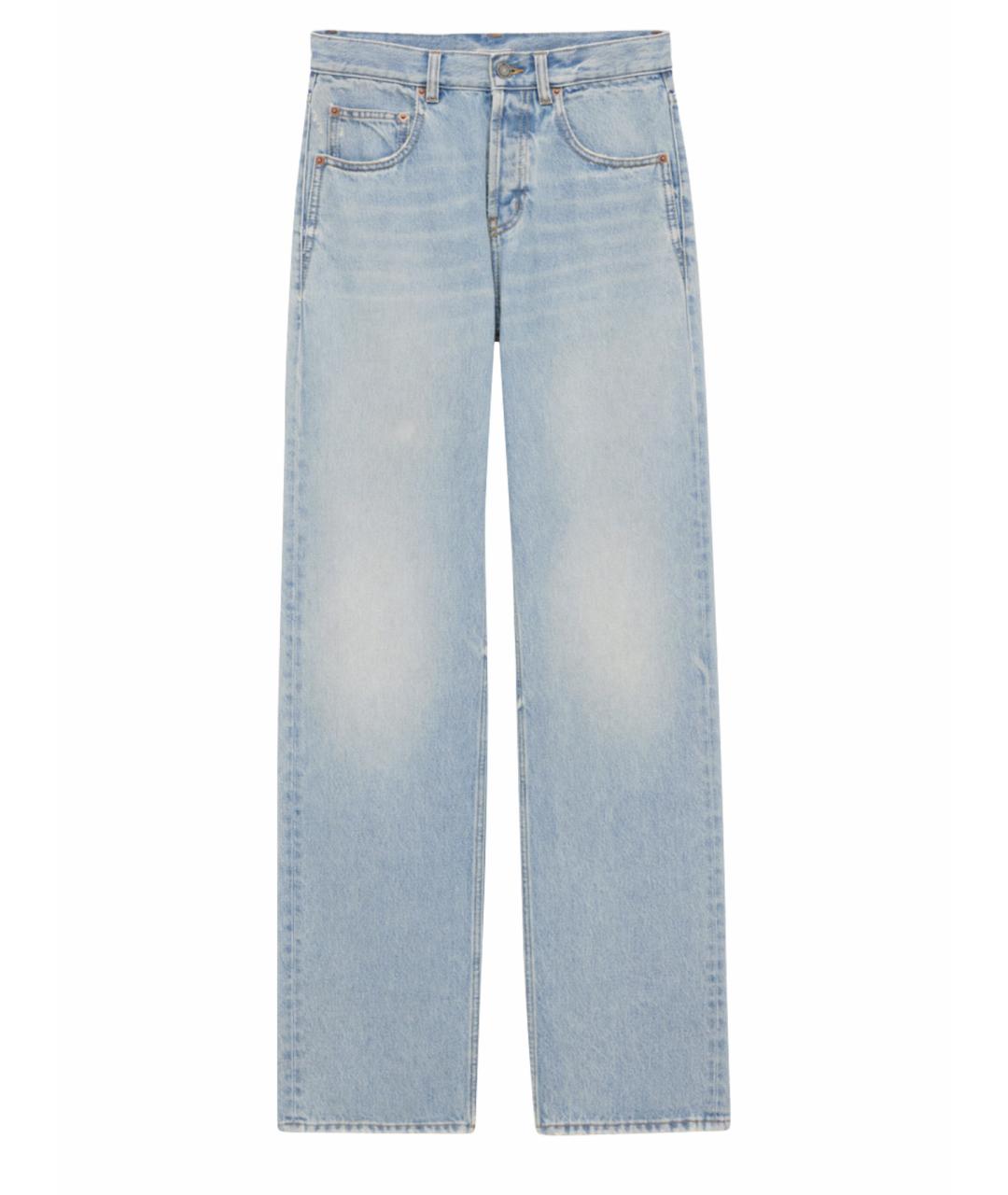 SAINT LAURENT Голубые хлопковые прямые джинсы, фото 1