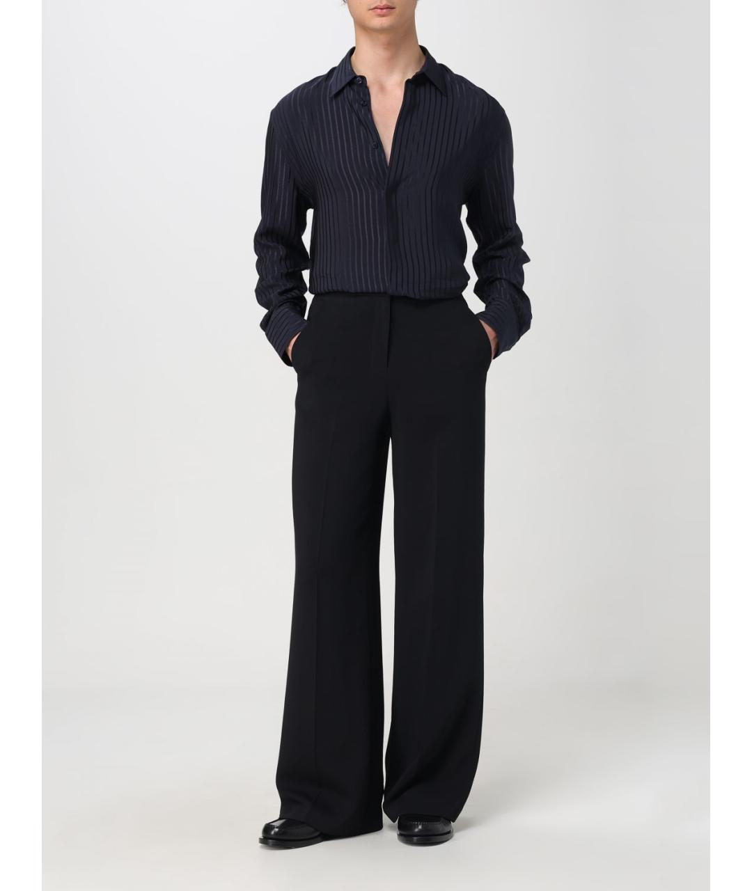 SAINT LAURENT Синяя шелковая кэжуал рубашка, фото 3
