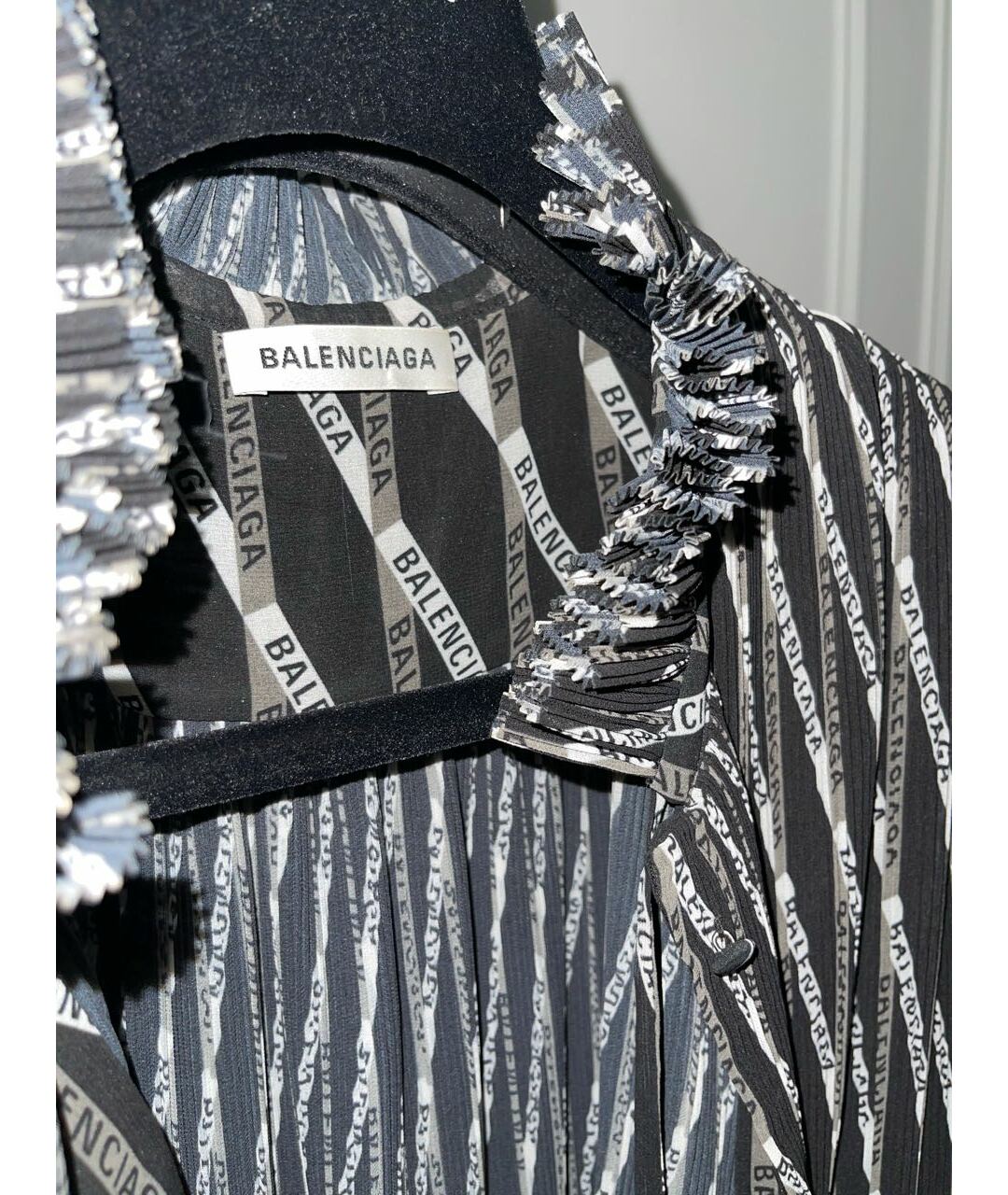 BALENCIAGA Черная полиэстеровая рубашка, фото 5