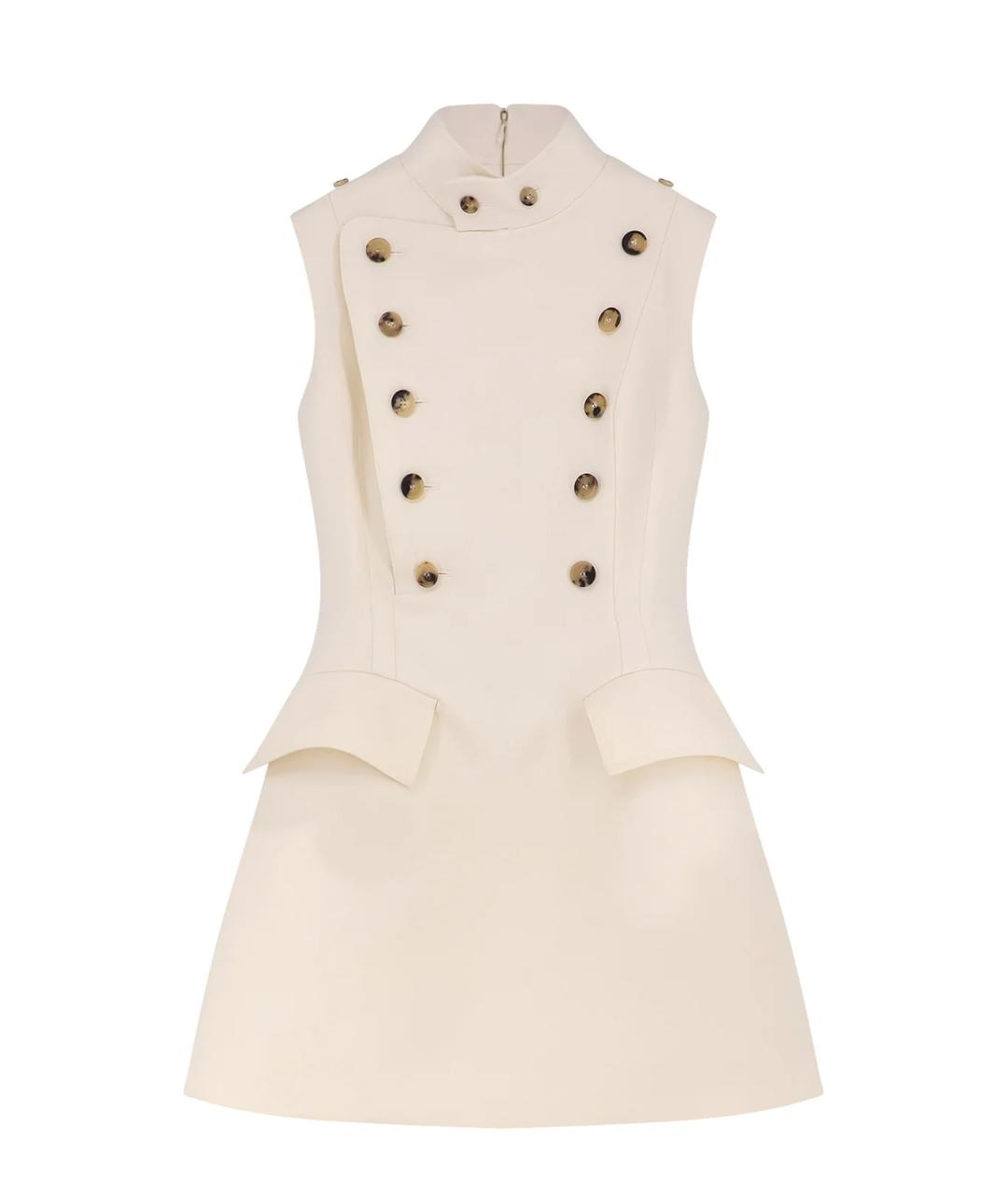 ALEXANDER MCQUEEN Белое шерстяное платье, фото 1