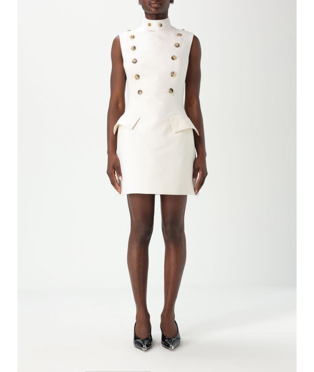ALEXANDER MCQUEEN Белое шерстяное платье, фото 2