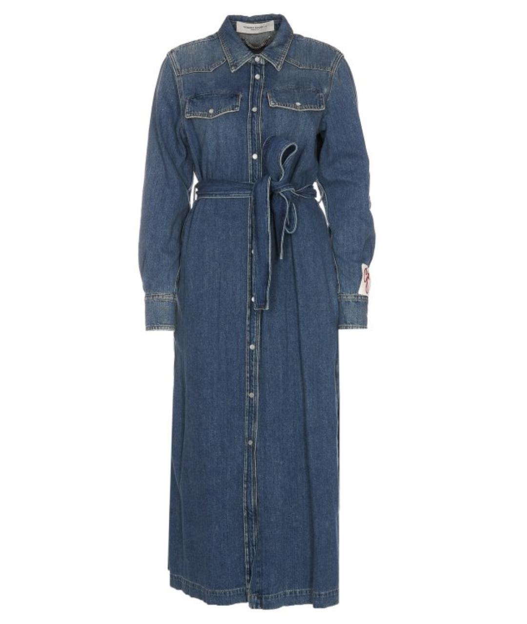GOLDEN GOOSE DELUXE BRAND Синее хлопковое повседневное платье, фото 1