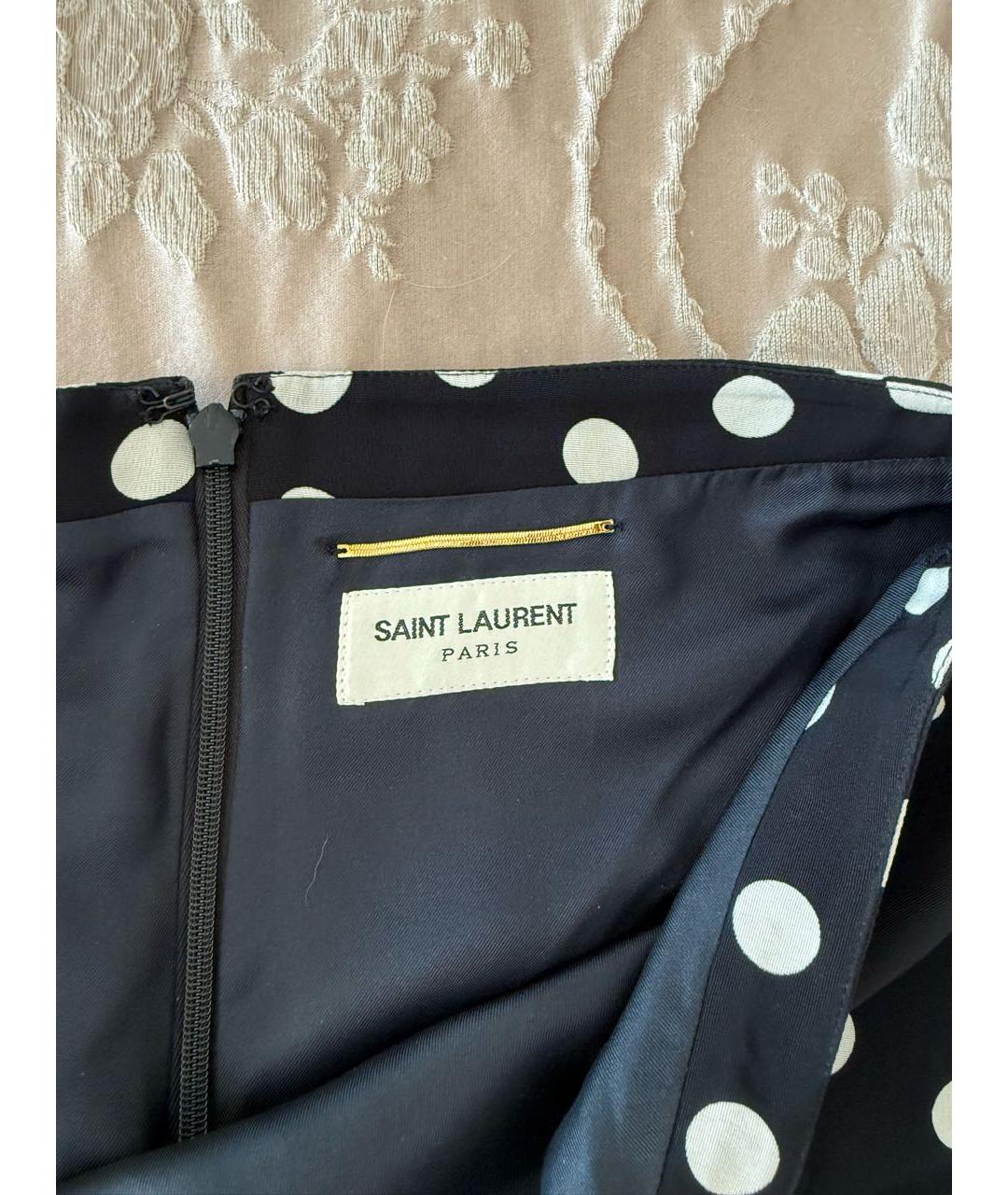 SAINT LAURENT Черная вискозная юбка мини, фото 3