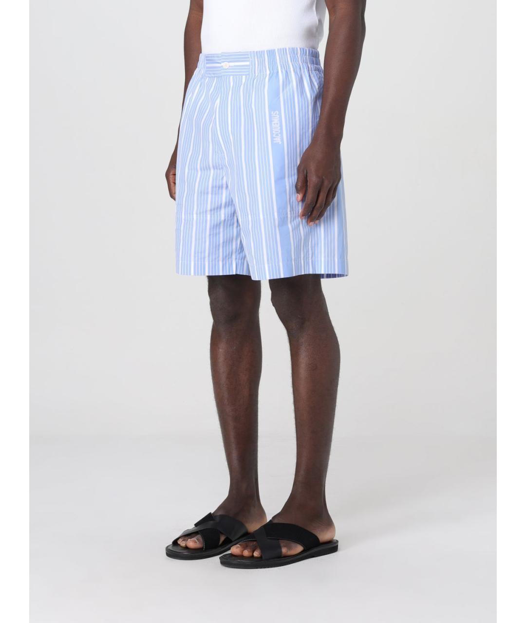 JACQUEMUS Голубые хлопковые шорты, фото 5