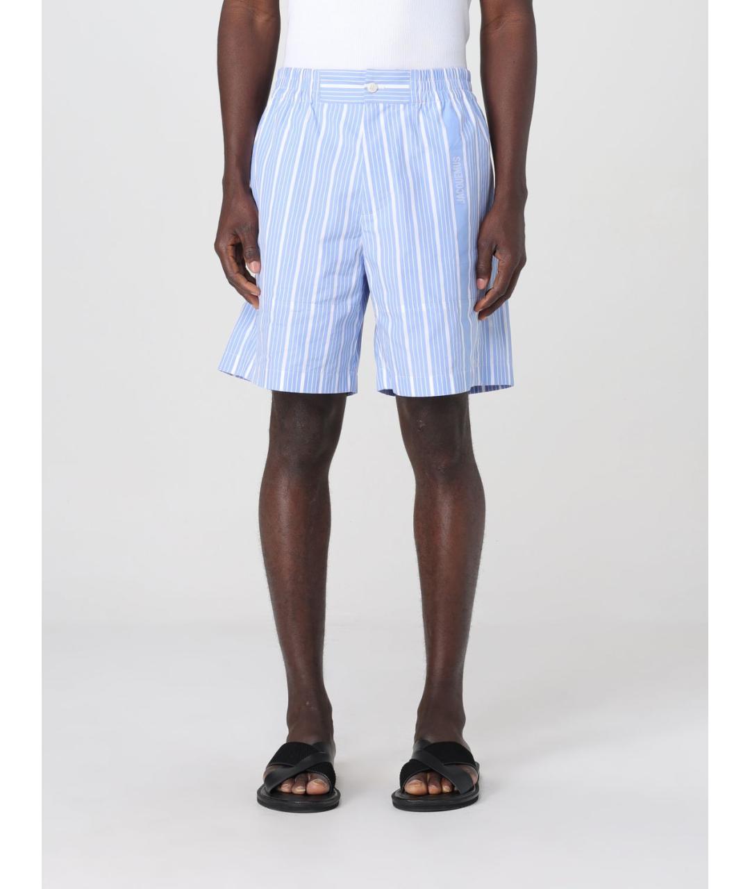 JACQUEMUS Голубые хлопковые шорты, фото 2