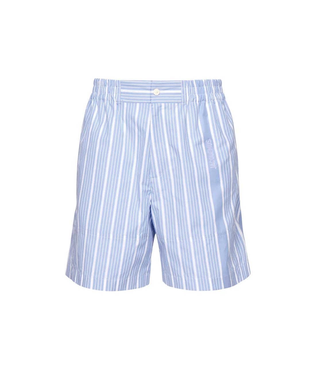 JACQUEMUS Голубые хлопковые шорты, фото 1