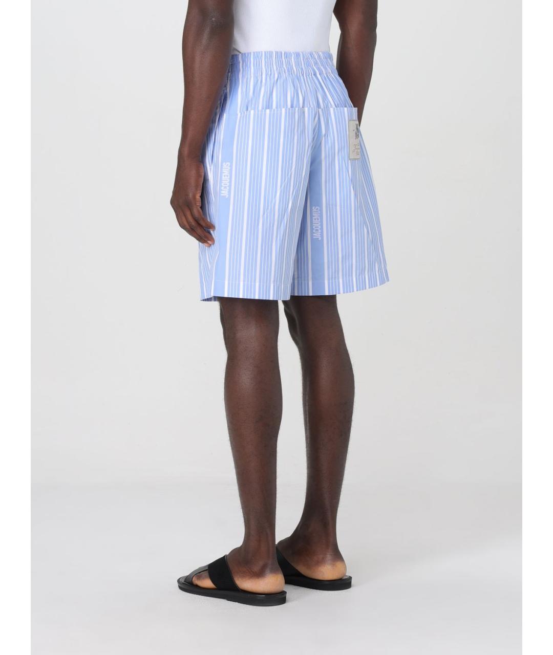 JACQUEMUS Голубые хлопковые шорты, фото 4
