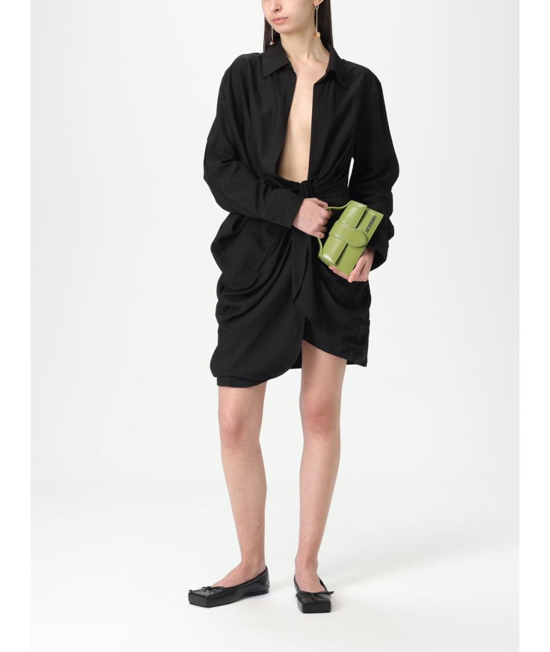JACQUEMUS Черное вискозное платье, фото 3