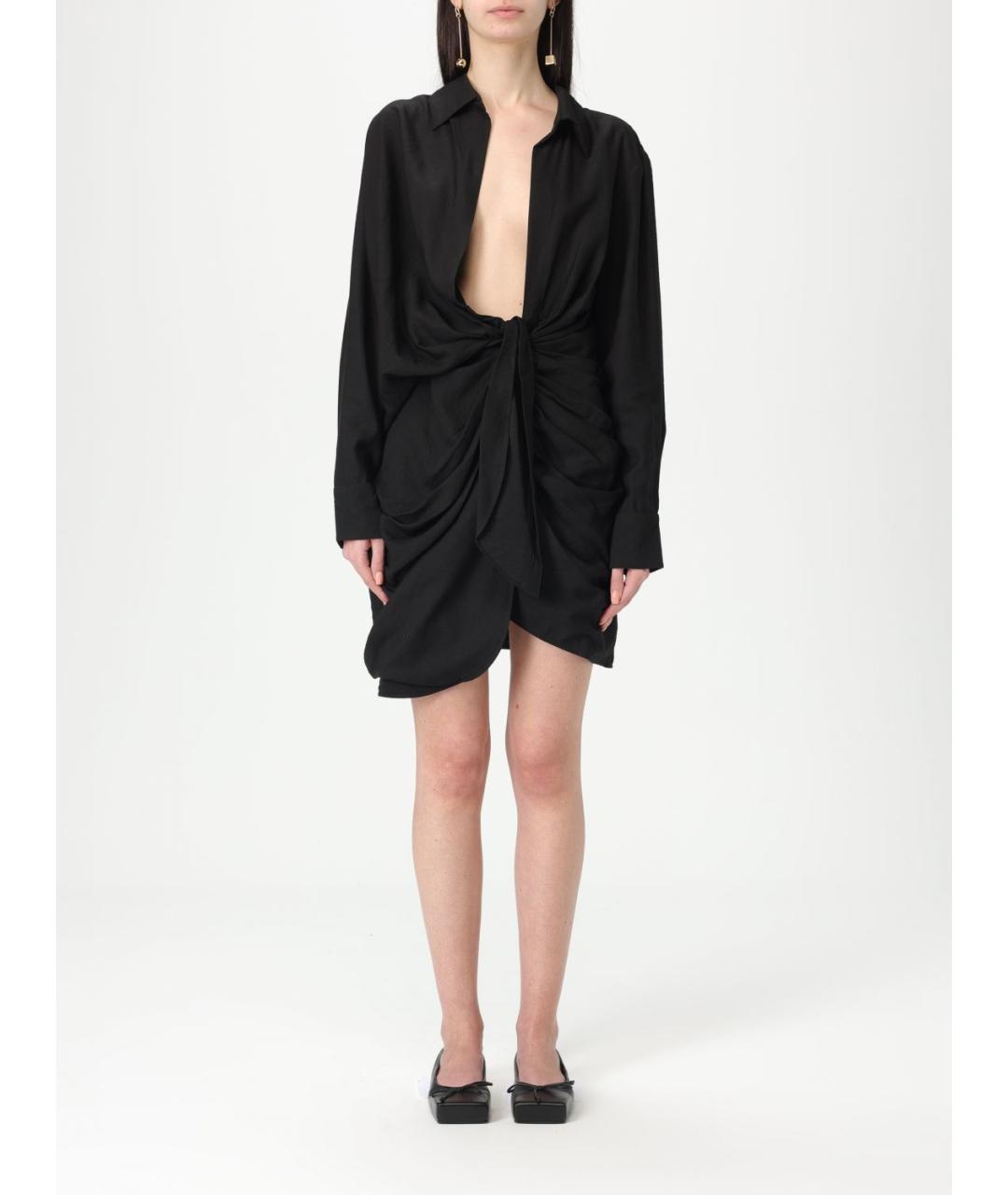 JACQUEMUS Черное вискозное платье, фото 2