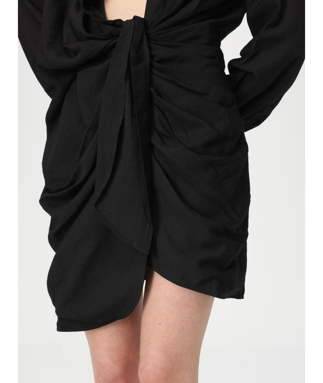 JACQUEMUS Черное вискозное платье, фото 6