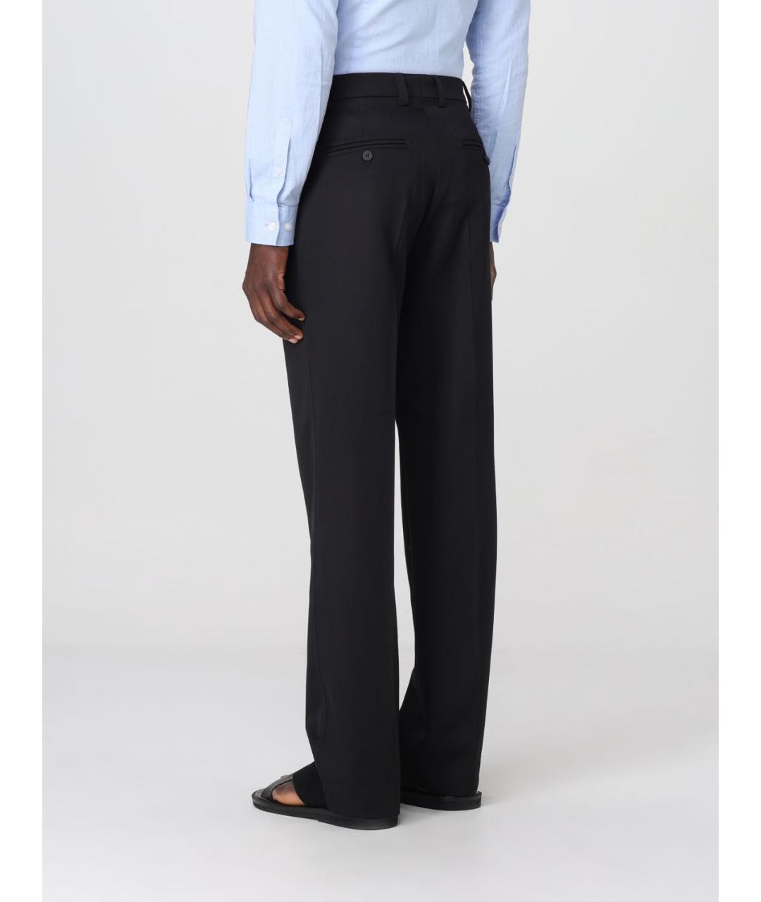 JACQUEMUS Черные шерстяные повседневные брюки, фото 4