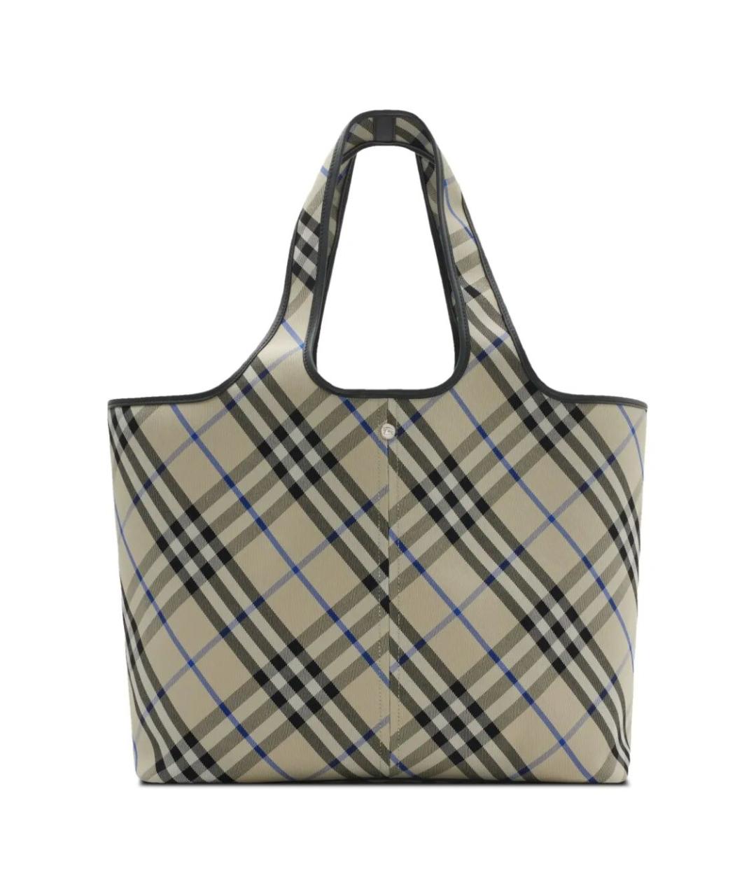 BURBERRY Бежевая кожаная сумка тоут, фото 1
