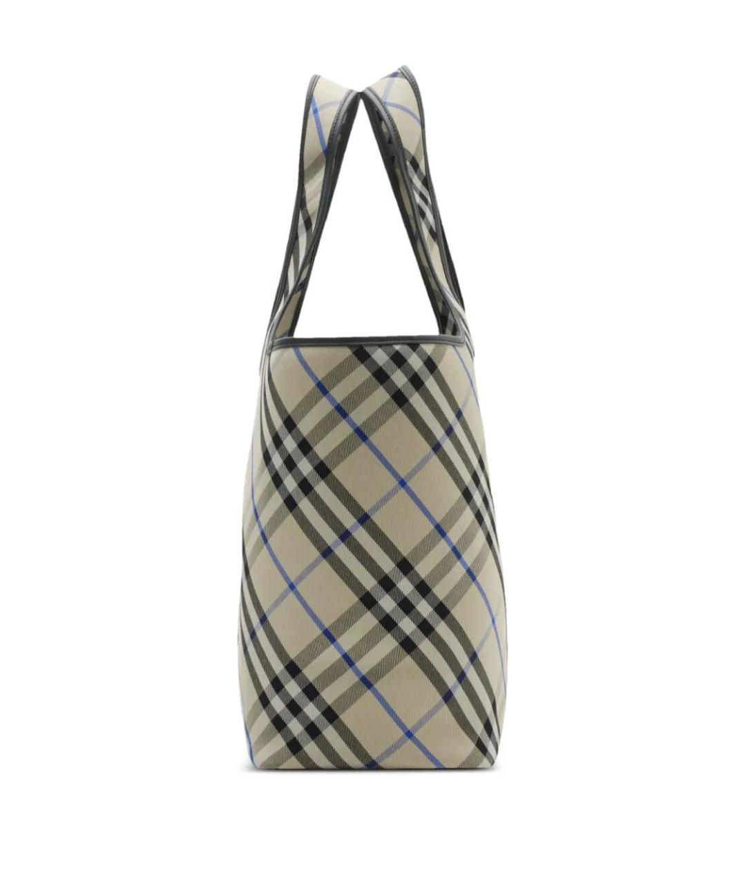 BURBERRY Бежевая кожаная сумка тоут, фото 4