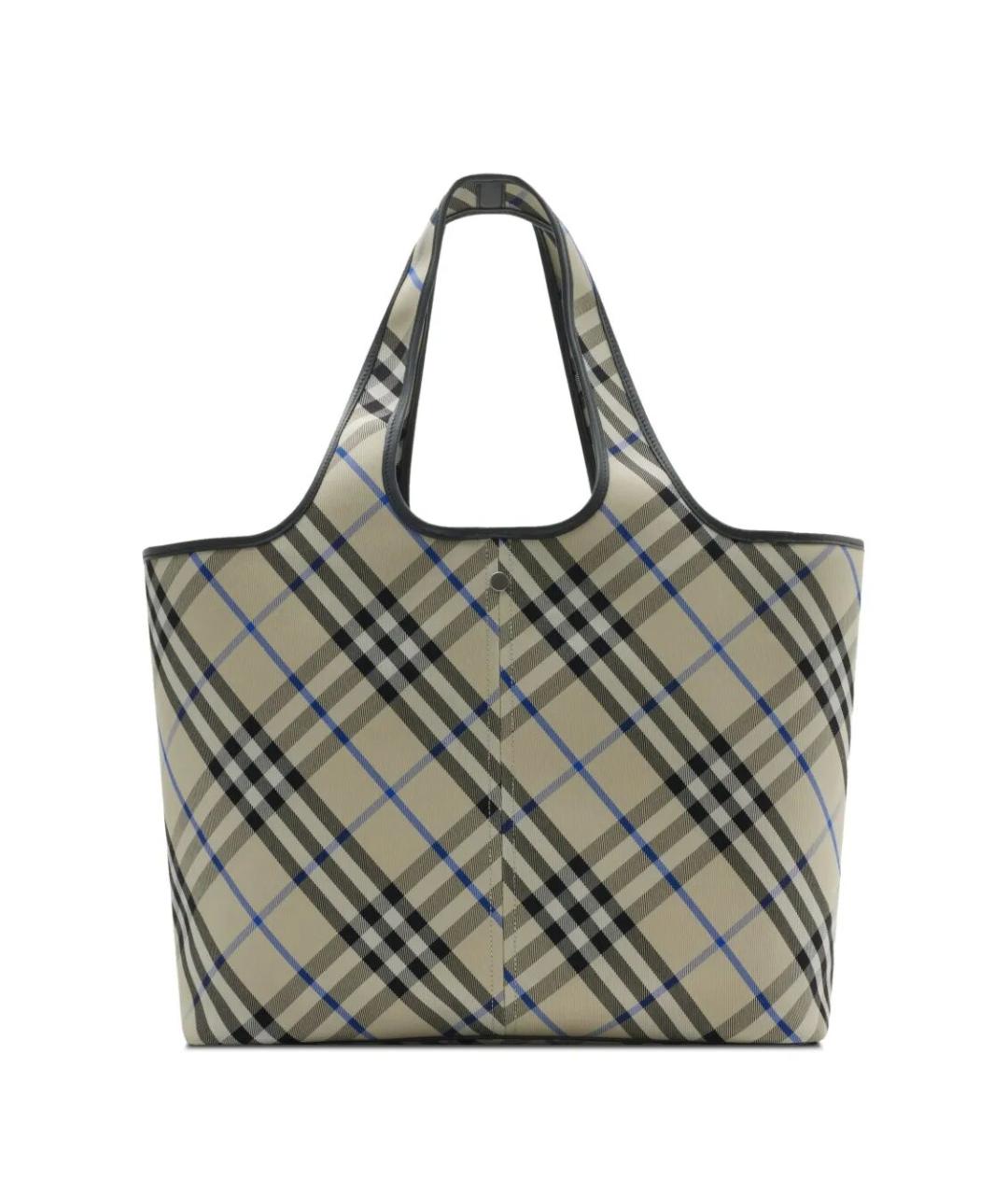 BURBERRY Бежевая кожаная сумка тоут, фото 3