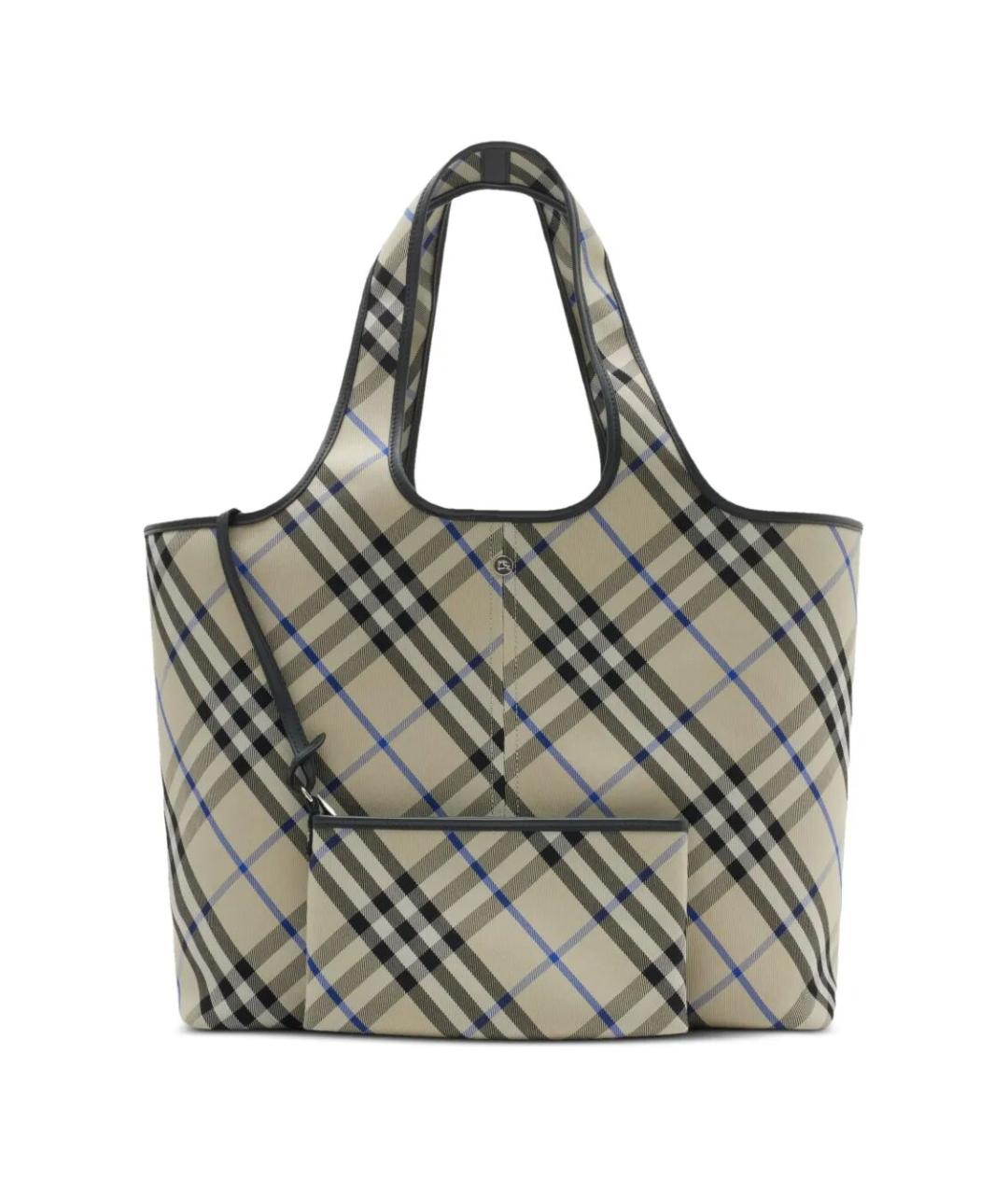BURBERRY Бежевая кожаная сумка тоут, фото 2