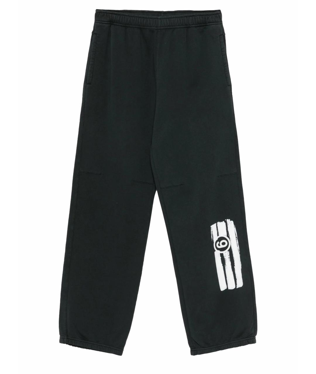 MM6 MAISON MARGIELA Черные хлопковые прямые брюки, фото 1
