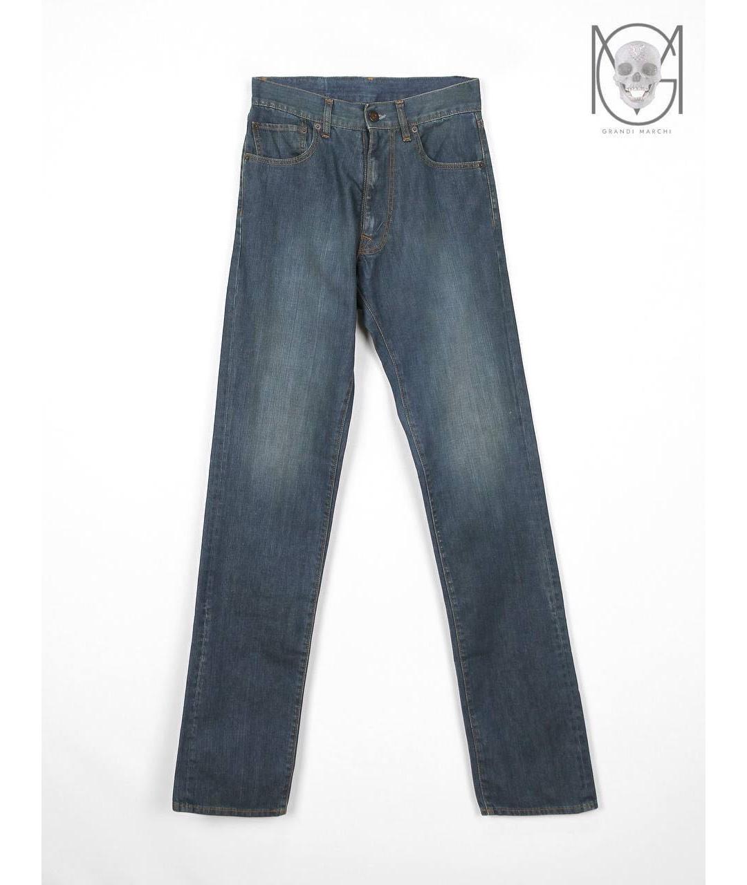 MAISON MARGIELA Синие хлопковые прямые джинсы, фото 9