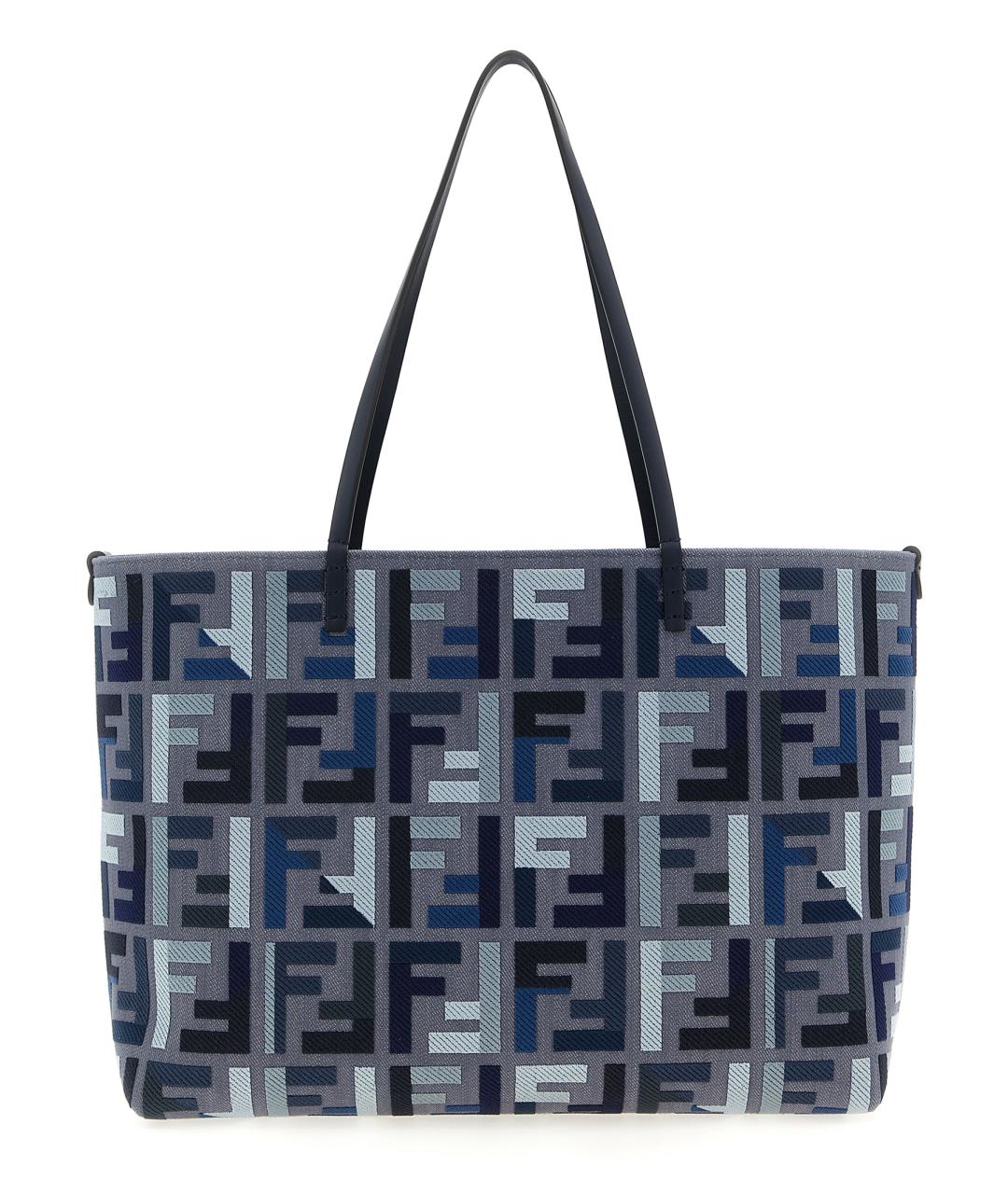 FENDI Синяя хлопковая сумка тоут, фото 1