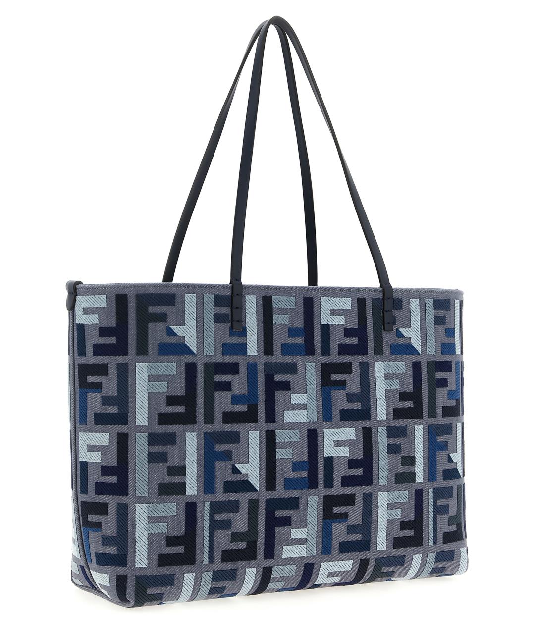 FENDI Синяя хлопковая сумка тоут, фото 2