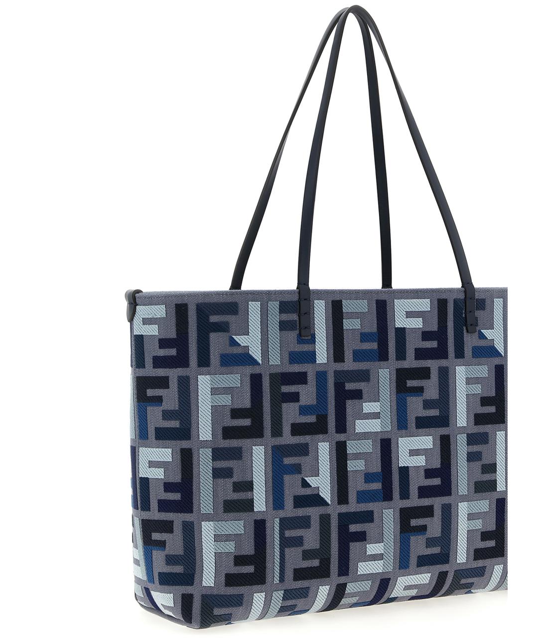 FENDI Синяя хлопковая сумка тоут, фото 3