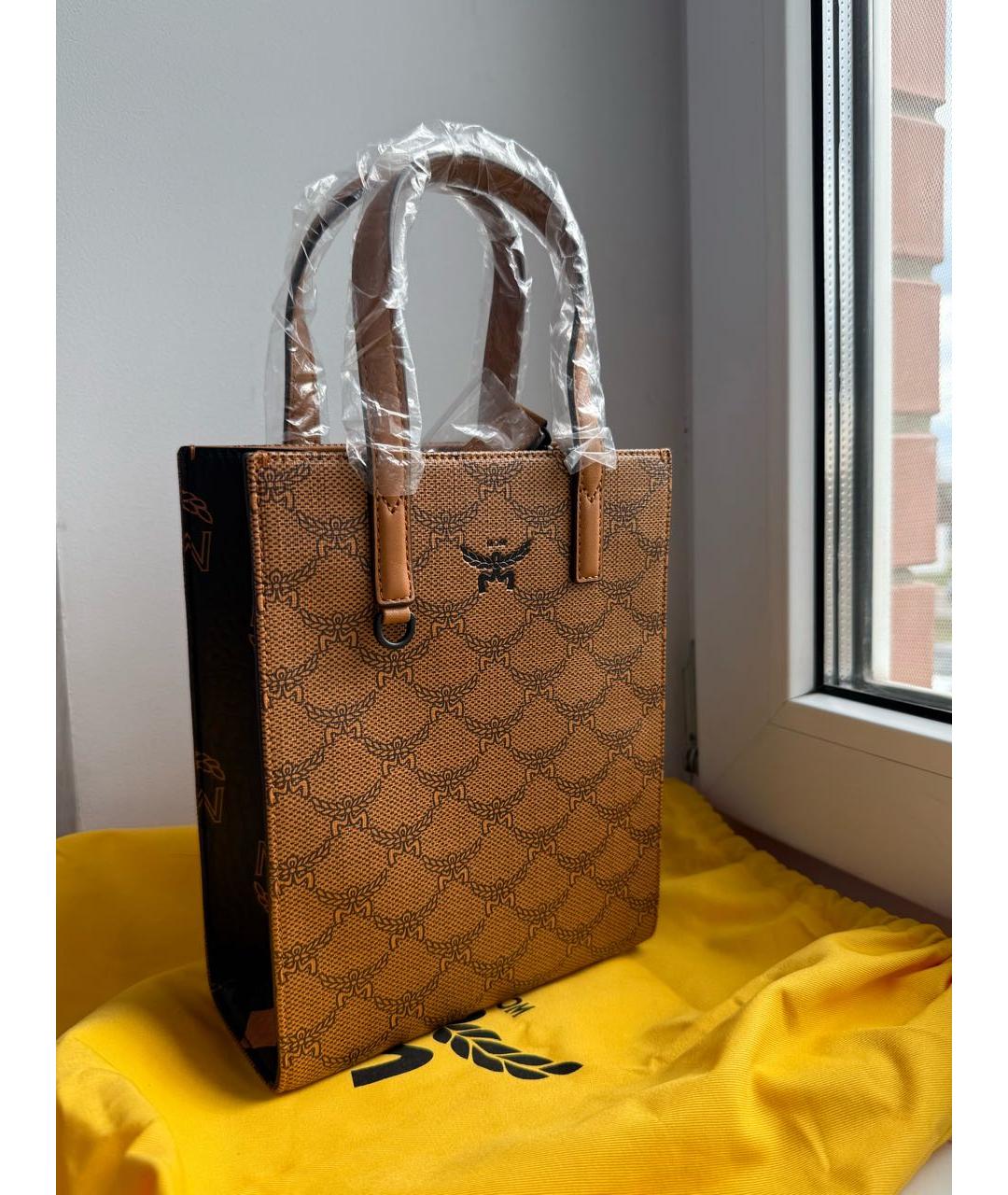MCM Коричневая сумка тоут из искусственной кожи, фото 2