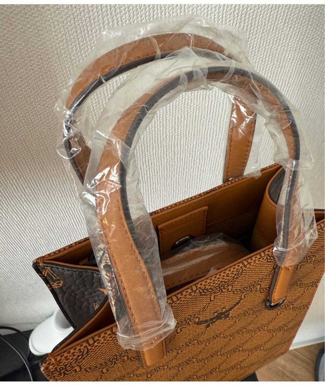 MCM Коричневая сумка тоут из искусственной кожи, фото 4
