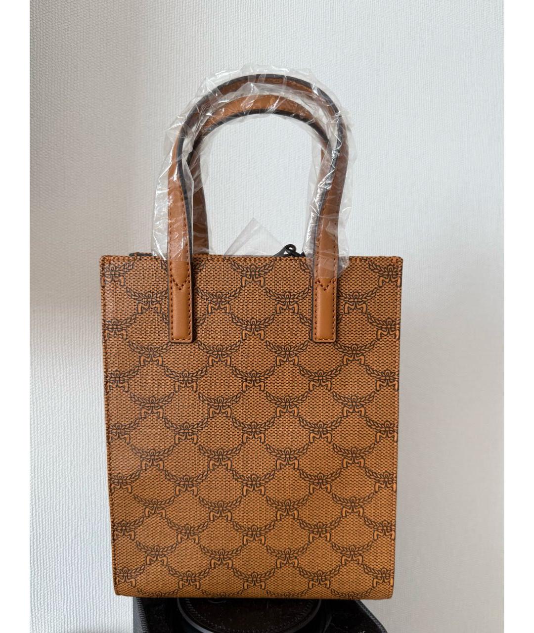 MCM Коричневая сумка тоут из искусственной кожи, фото 3