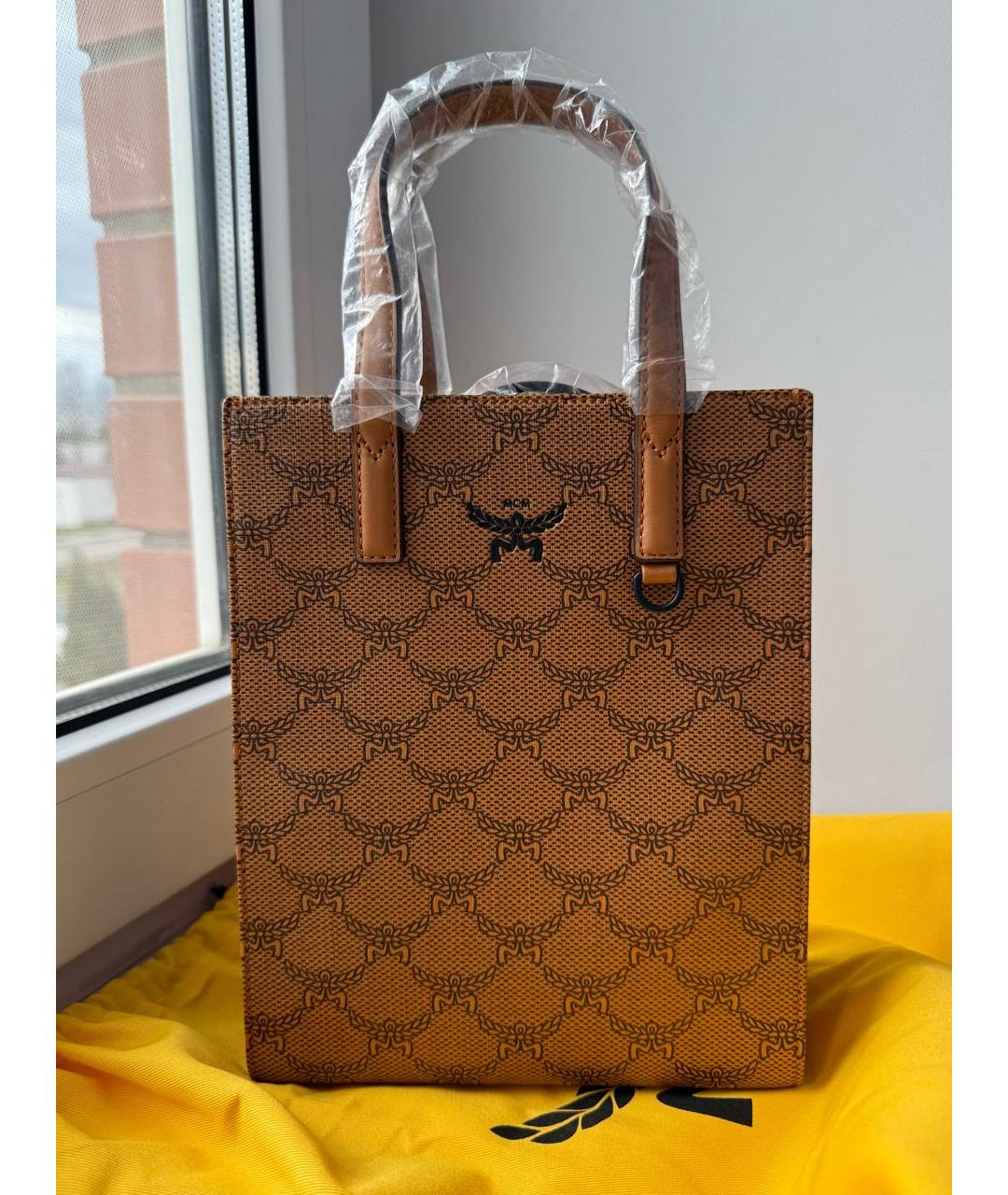MCM Коричневая сумка тоут из искусственной кожи, фото 9