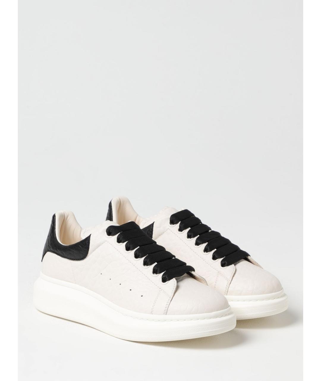 ALEXANDER MCQUEEN Белые кожаные низкие кроссовки / кеды, фото 2