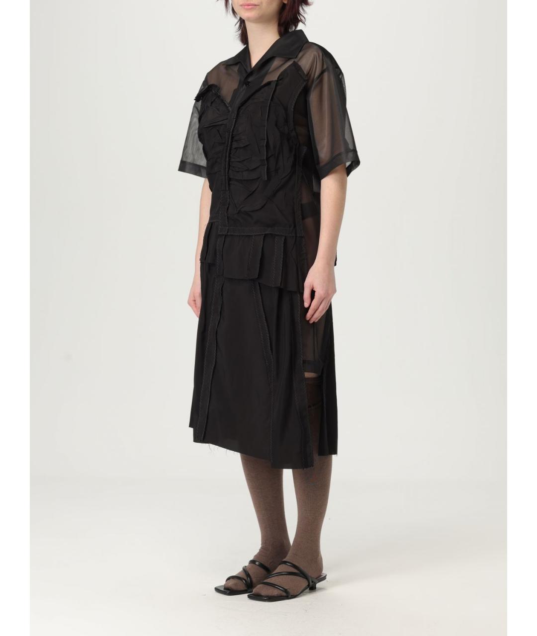 MAISON MARGIELA Черное синтетическое платье, фото 4