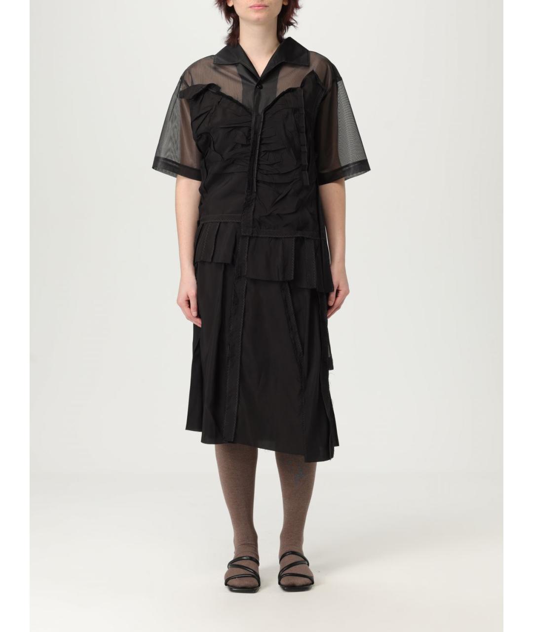 MAISON MARGIELA Черное синтетическое платье, фото 2