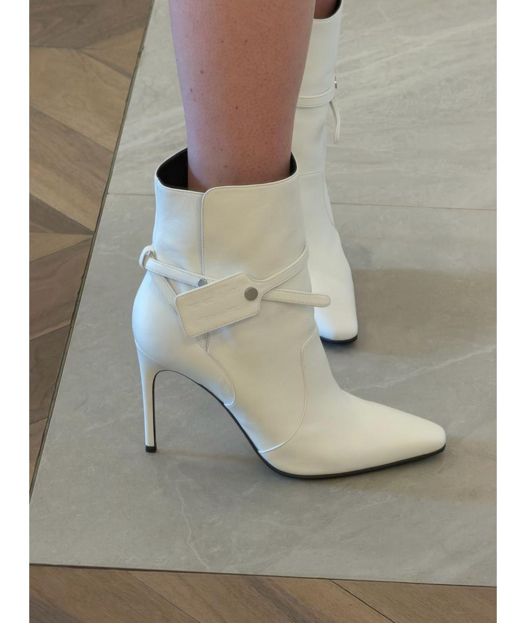 OFF-WHITE Белые кожаные полусапоги, фото 8